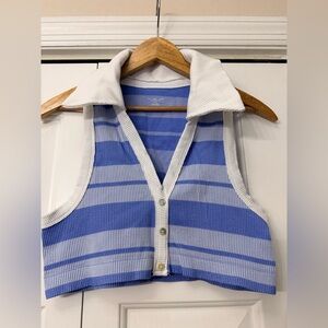 Urban Outfitters | Blue and White Crop Top